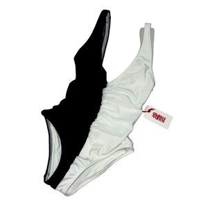 NEW SOLID & STRIPED blackout lucia one piece black/white Size Extra Small